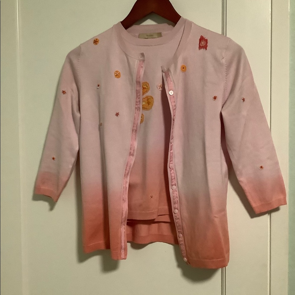 Easel cardigan and tank set